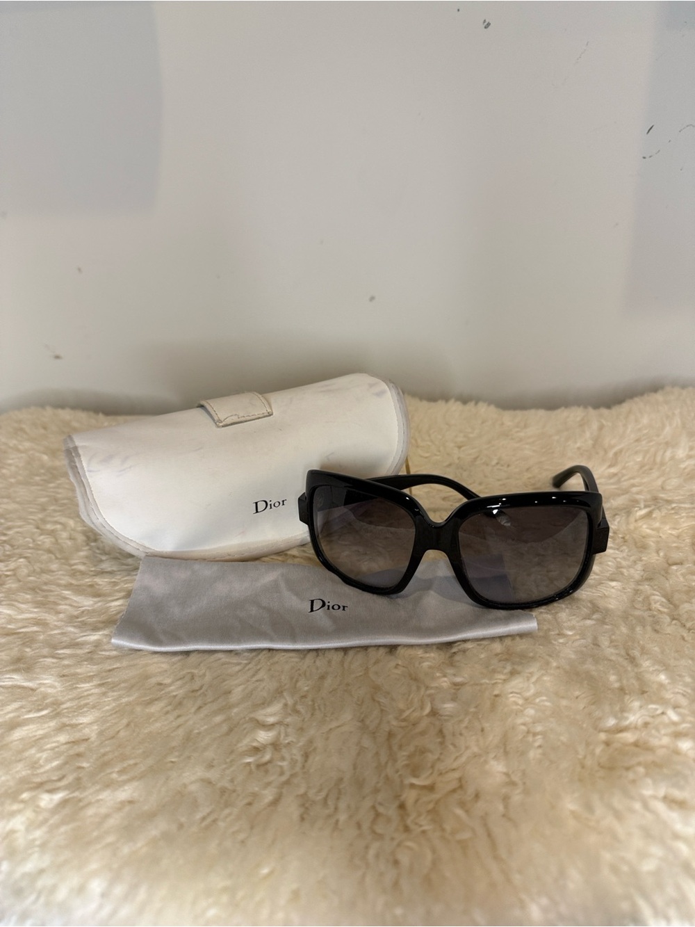 Dior Black Oversized Women's Sunglasses with Gradient Lenses